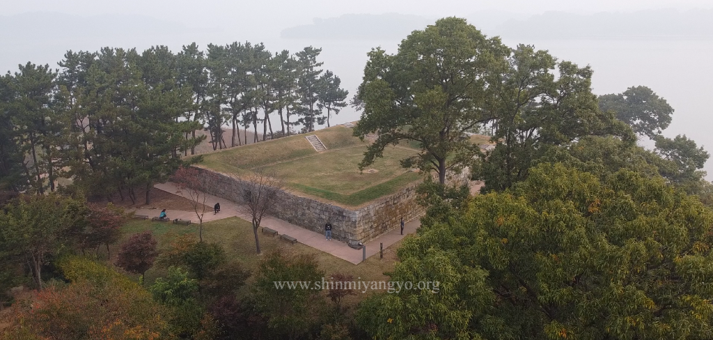 Deokjin Fort exterior, looking NNE