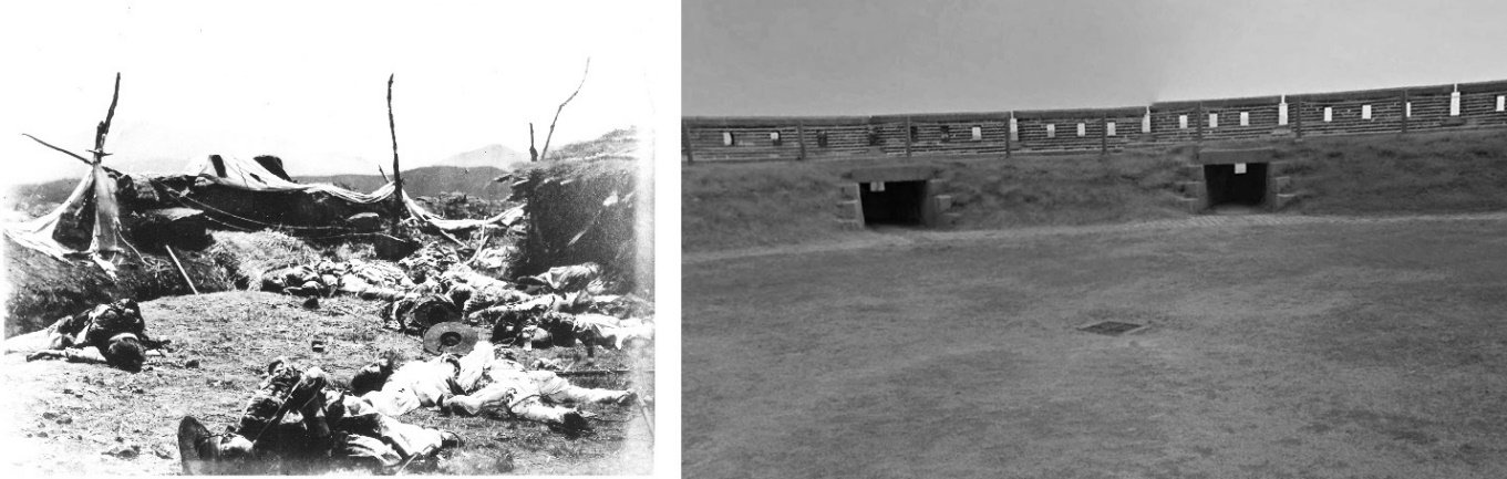 Sondolmok Fort Interior NNE wall (Left--1871/Right--2021)