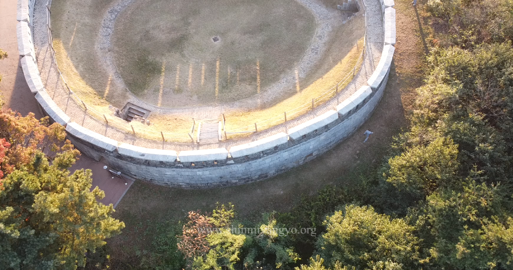 Aerial view of the exterior Sondolmok Fort west wall